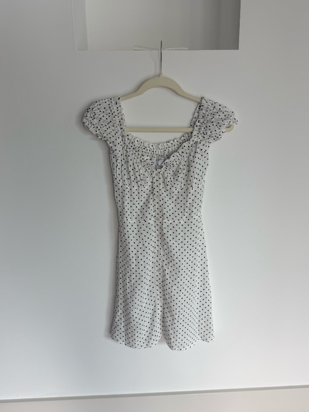 With Jéan Isabelle Dress in White Polka Dot